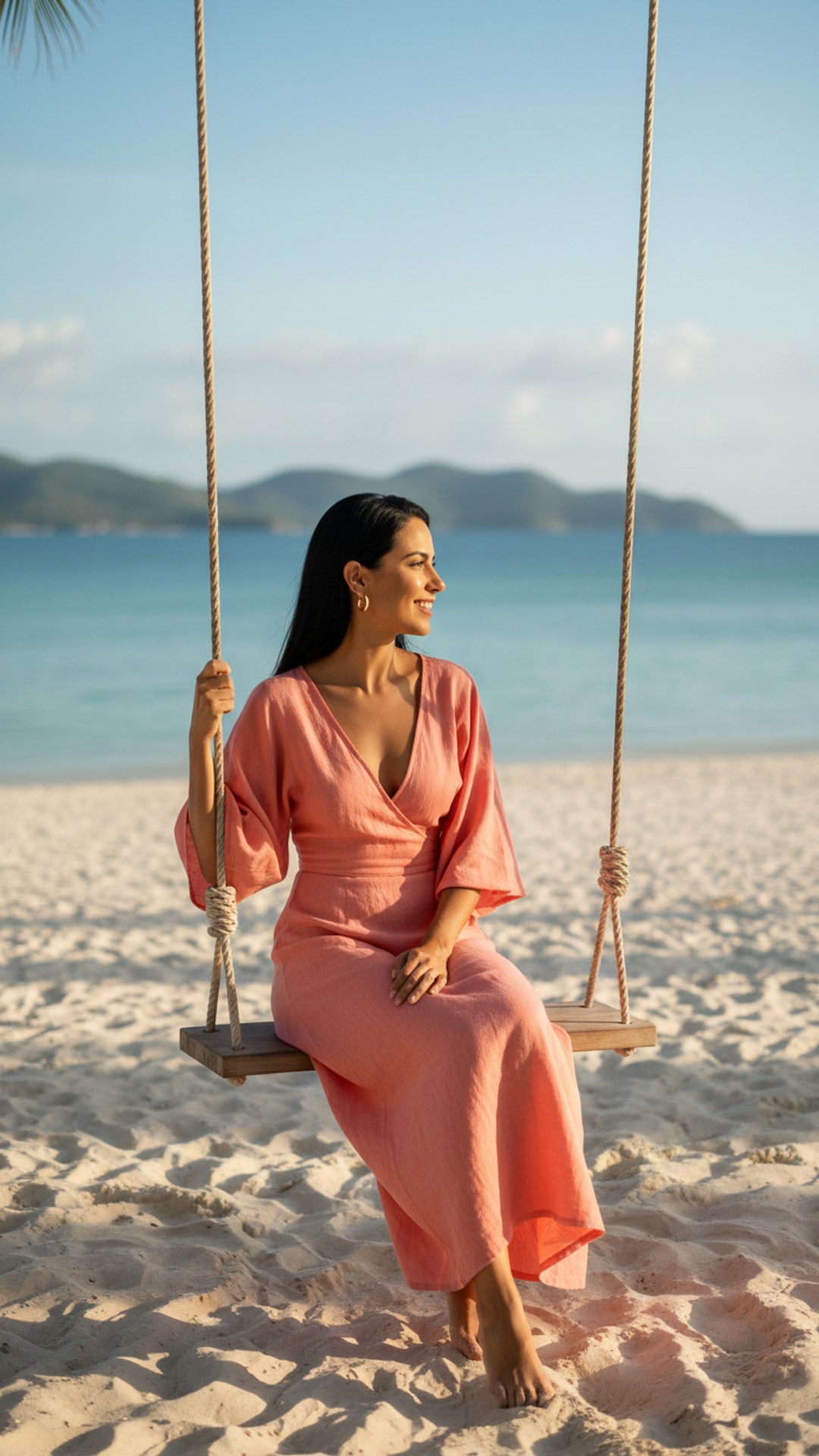 Sitting on swing beach pose idea