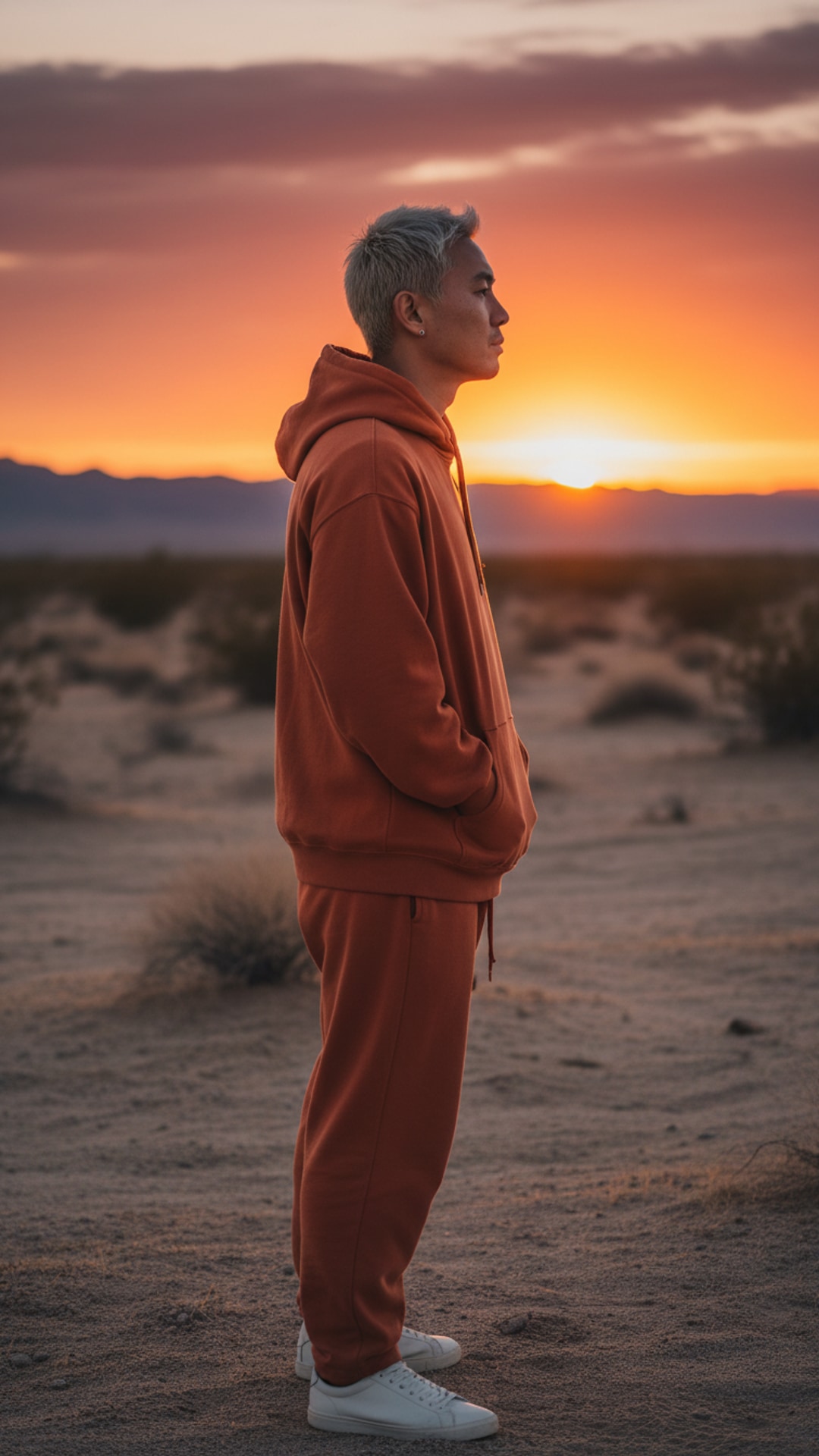 Standing profile gazing pose idea