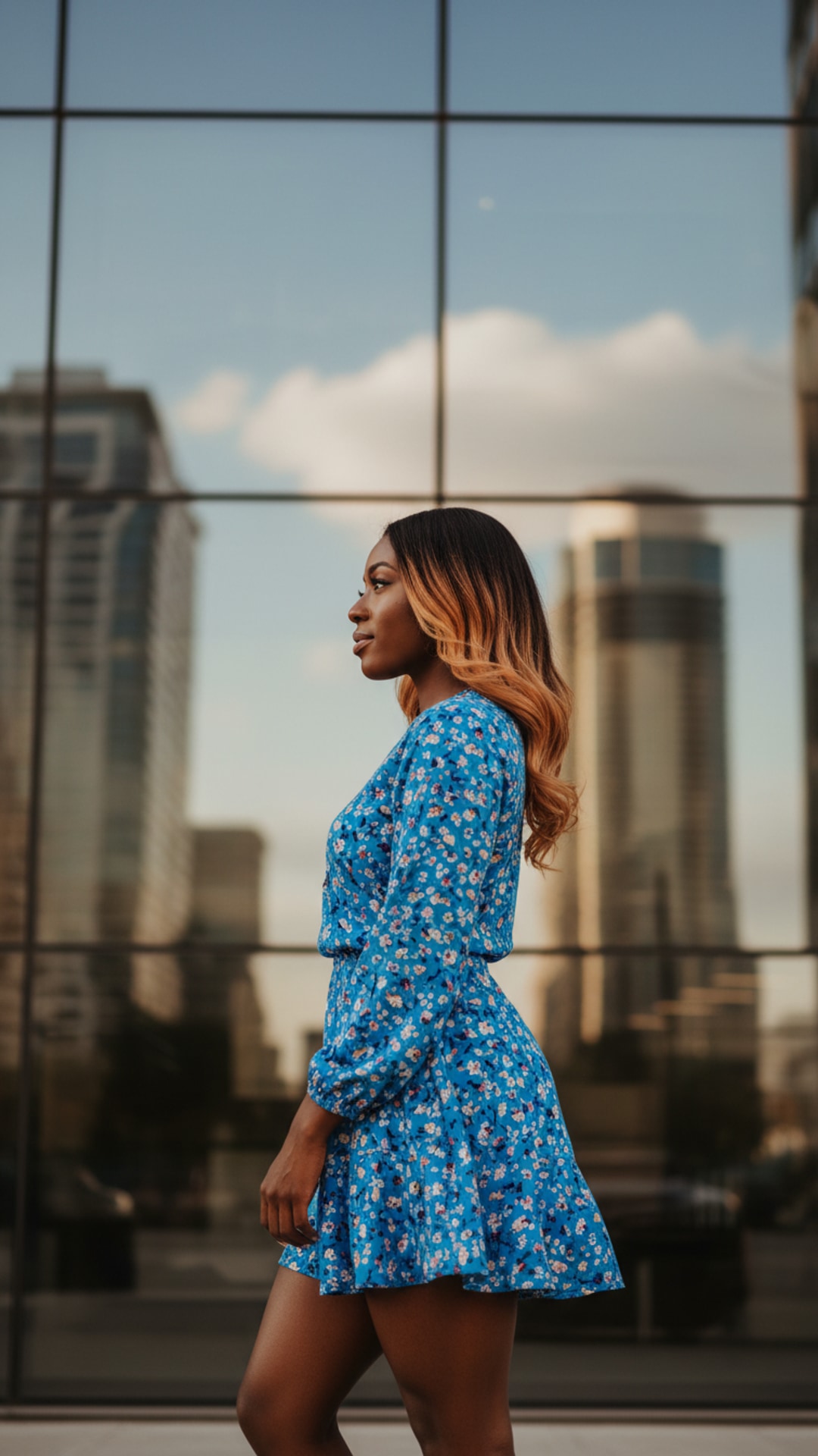Standing profile gazing pose idea