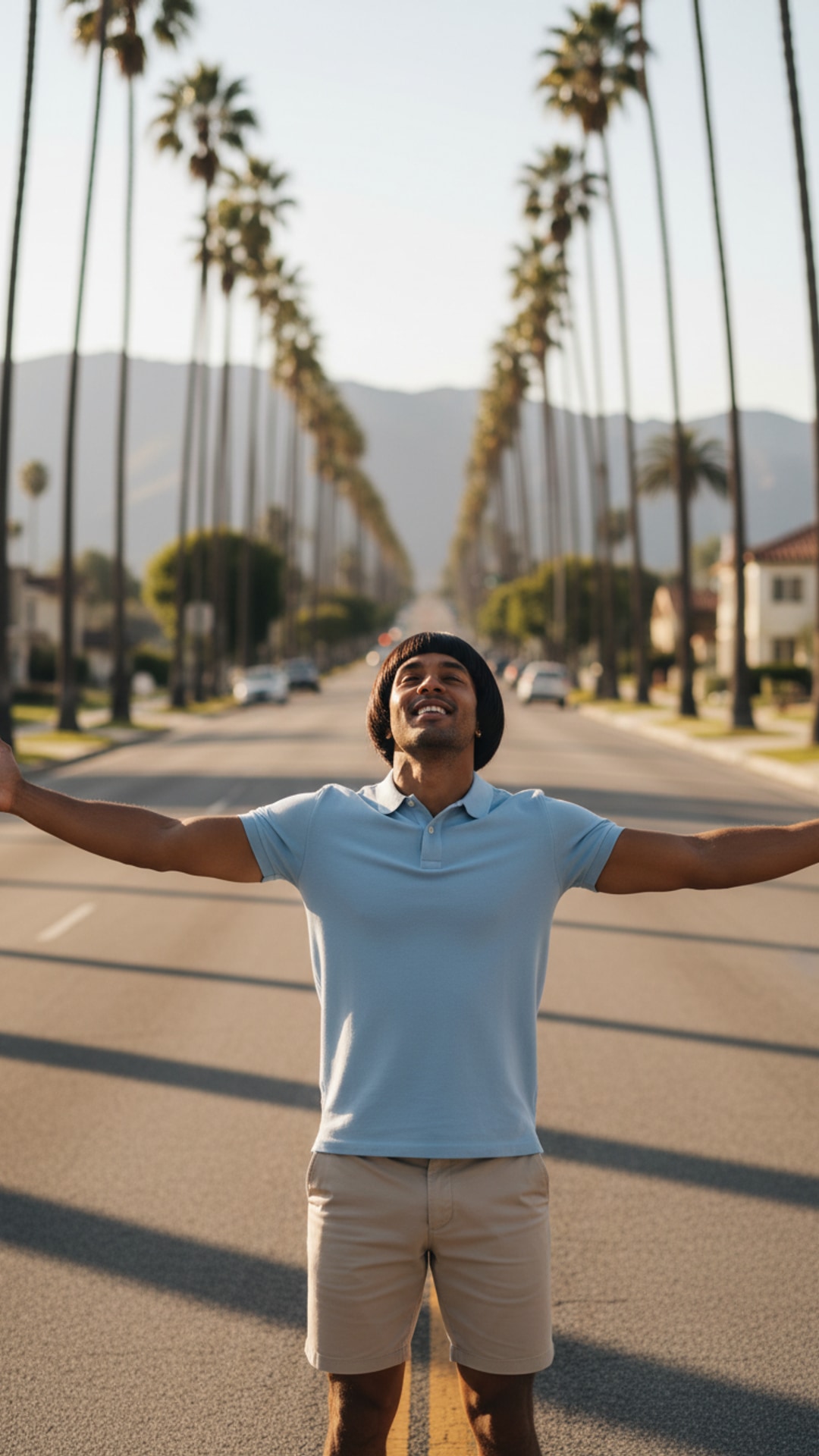 Arms wide open joyful pose idea