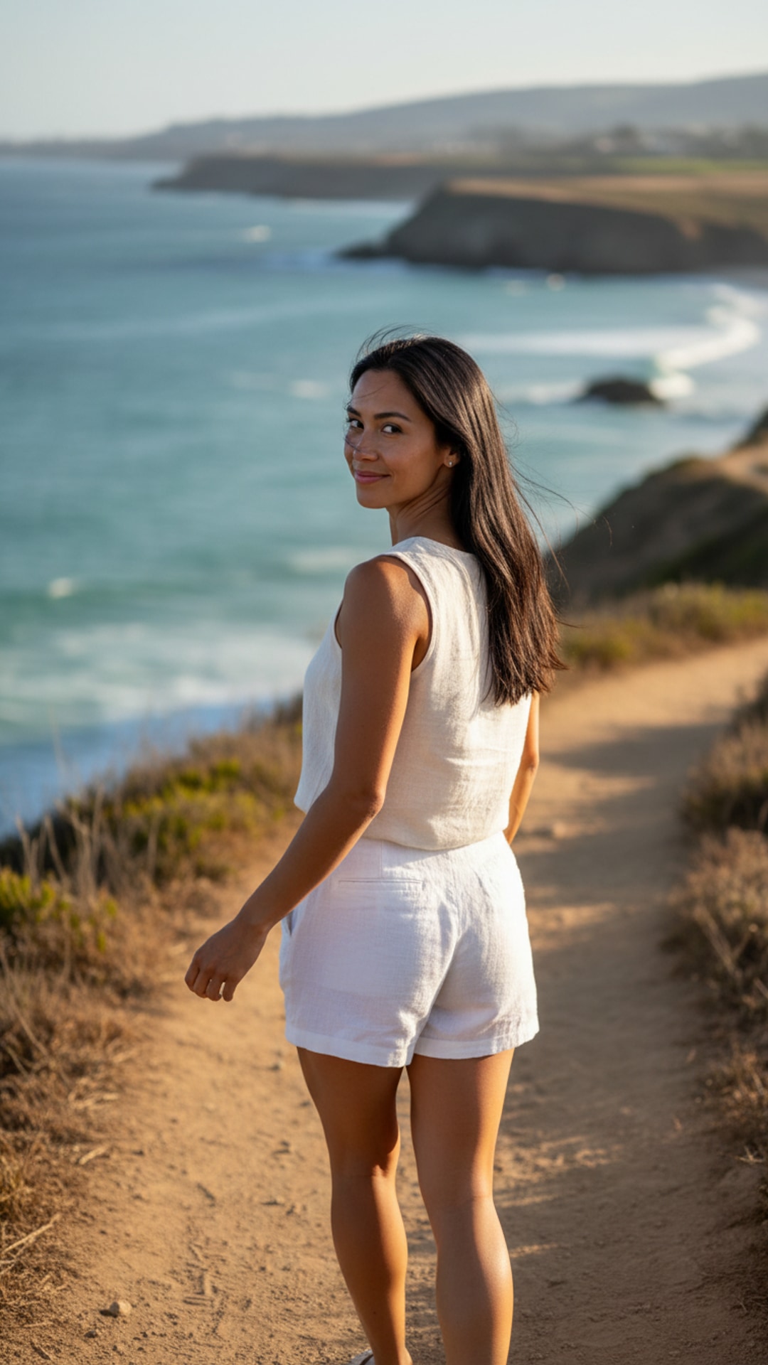 Pathside glance back pose idea