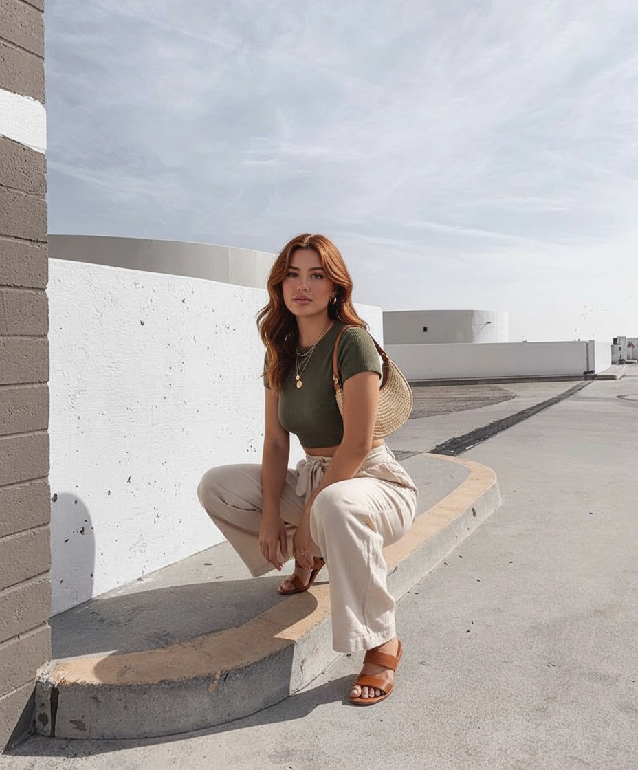 Squatting eye contact pose idea