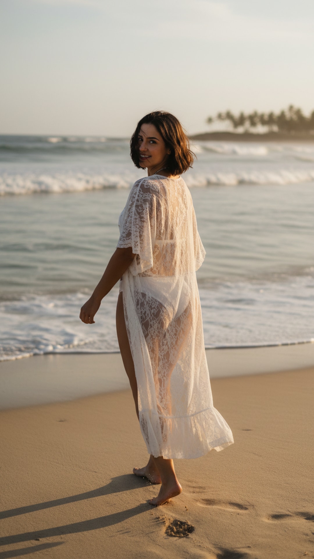 Walking away glancing back pose idea