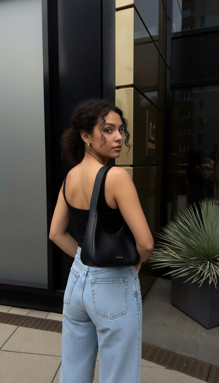 Over shoulder glance pose idea