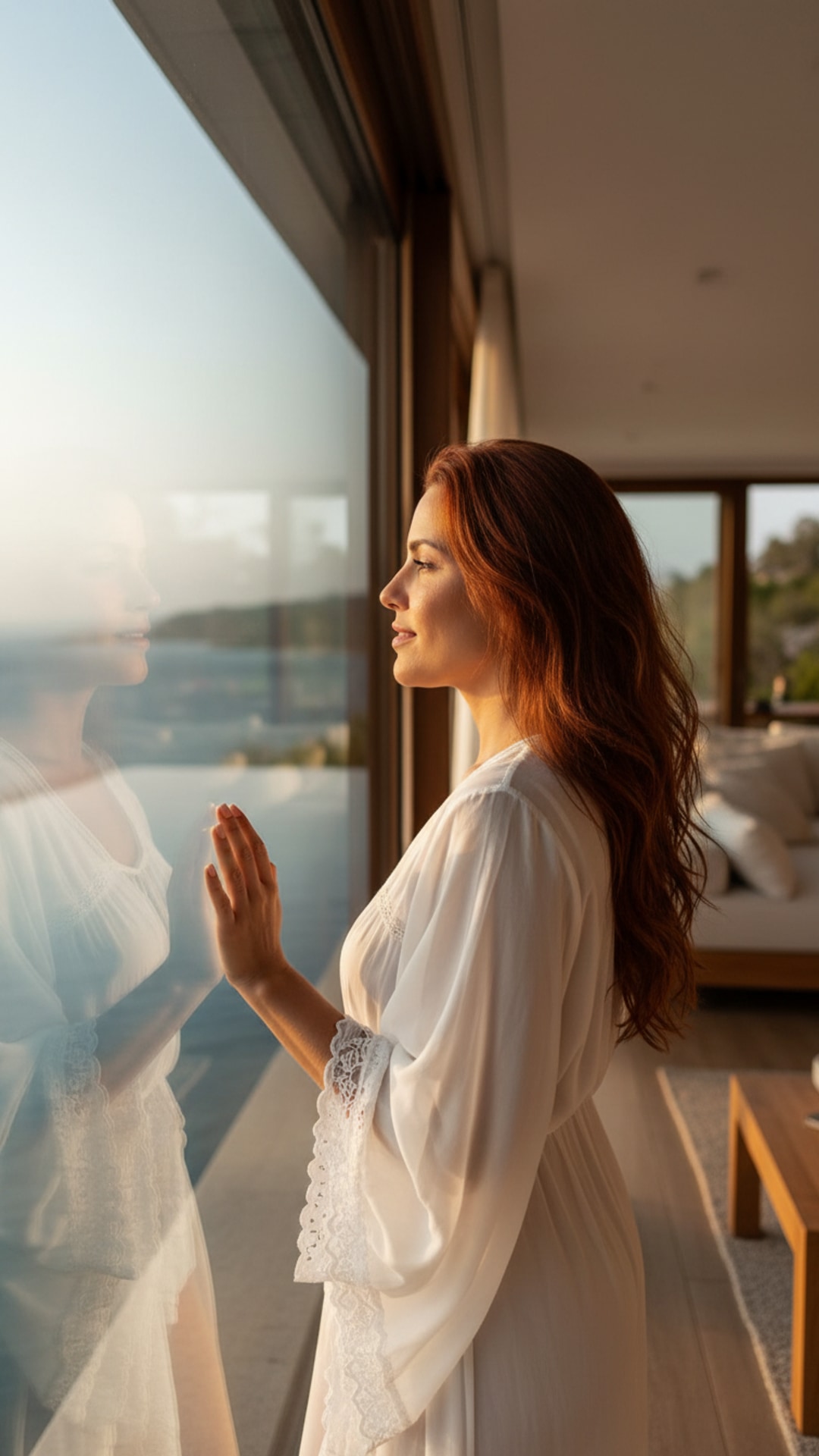 Gazing through window pose idea