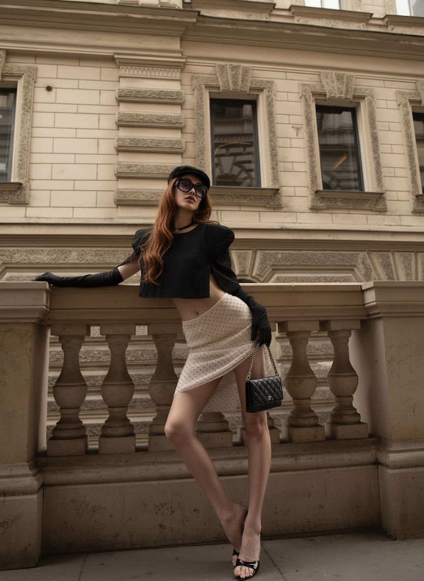 Leaning on railing pose idea