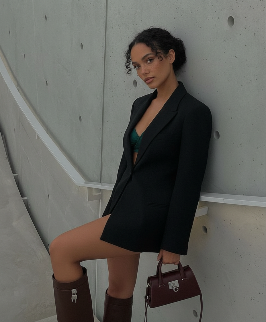 Leaning against wall pose idea
