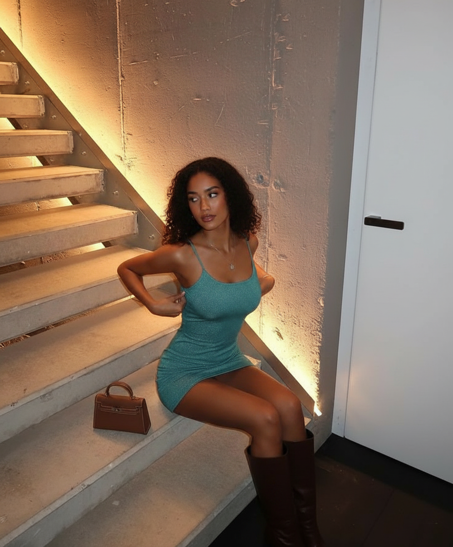 Sitting on stairs pose idea