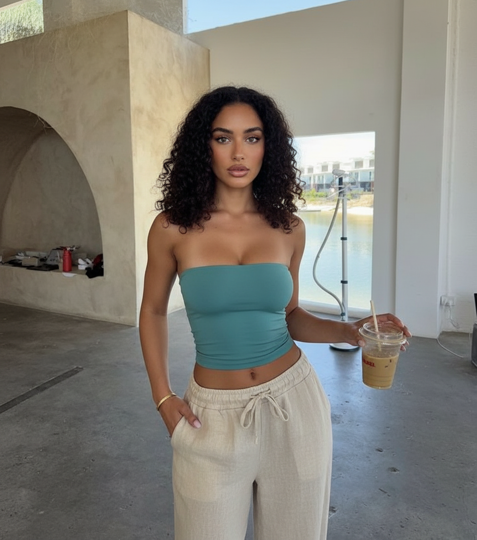 Holding drink look pose idea