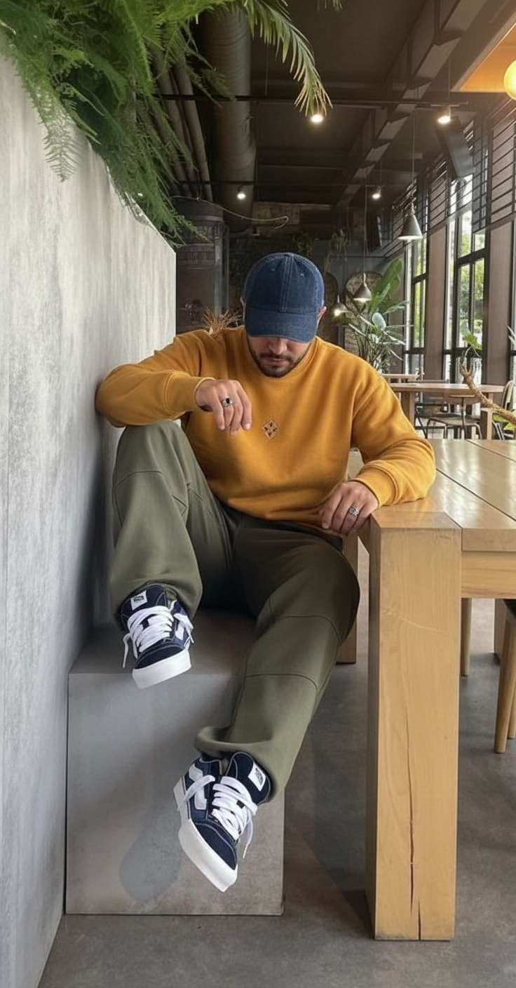 Leaning on table pose idea