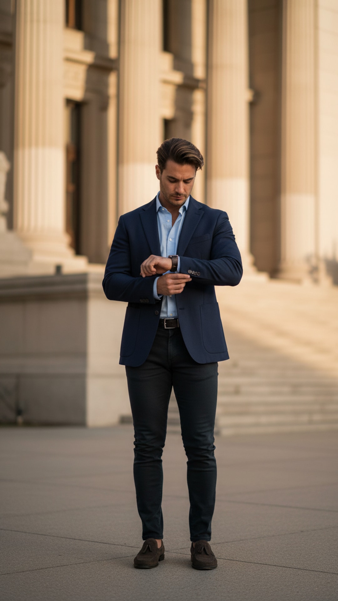 Adjusting watch outside pose idea