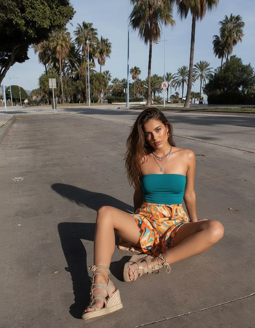 Sitting on road pose idea
