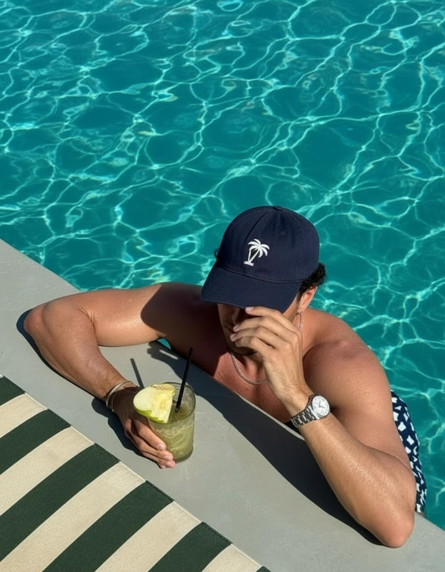 Leaning on pool edge pose idea