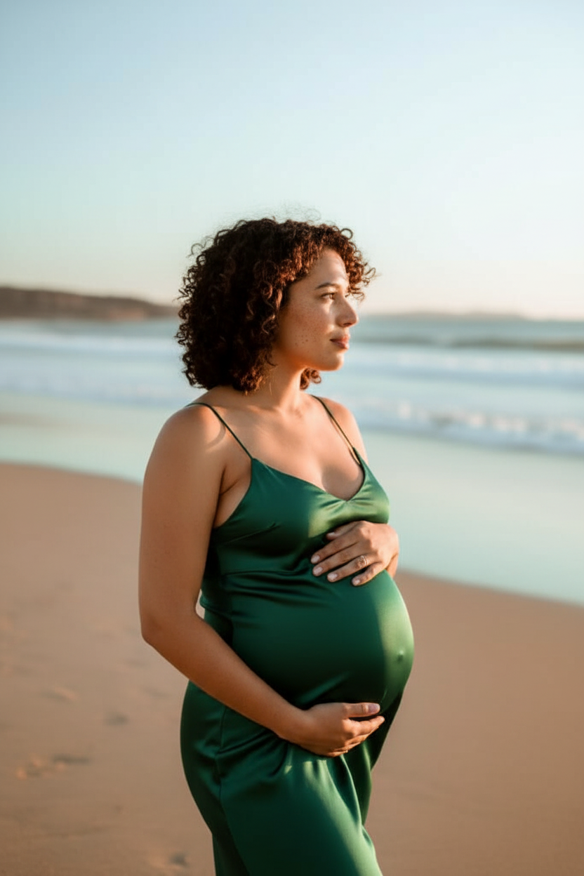 Bump cradling maternity pose idea