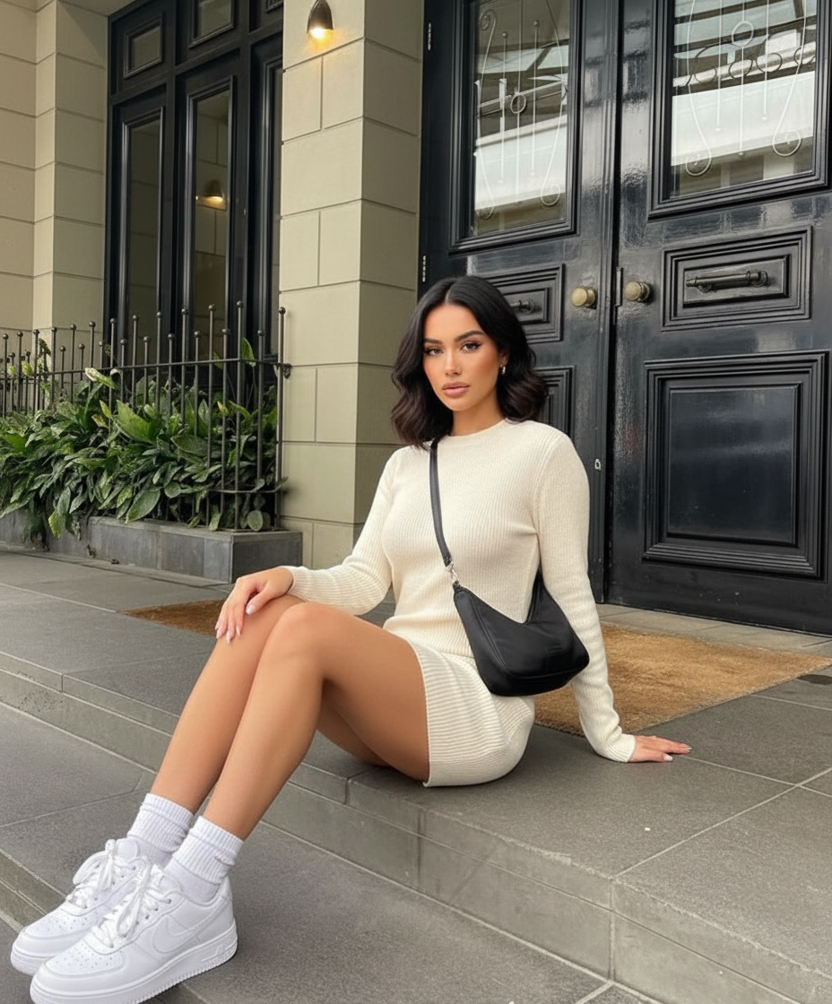 Sitting on steps candid pose idea