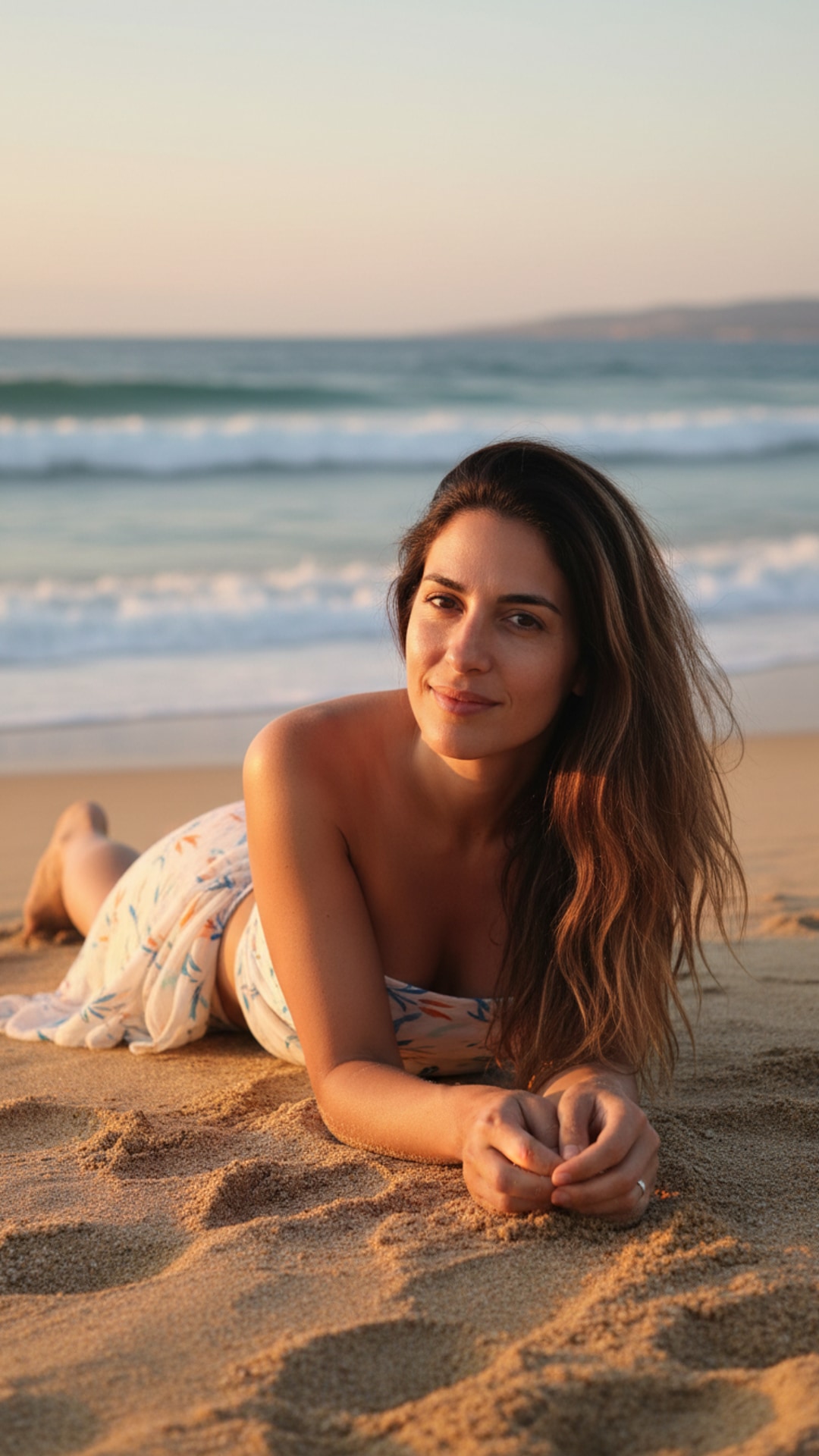 Lying on beach pose idea