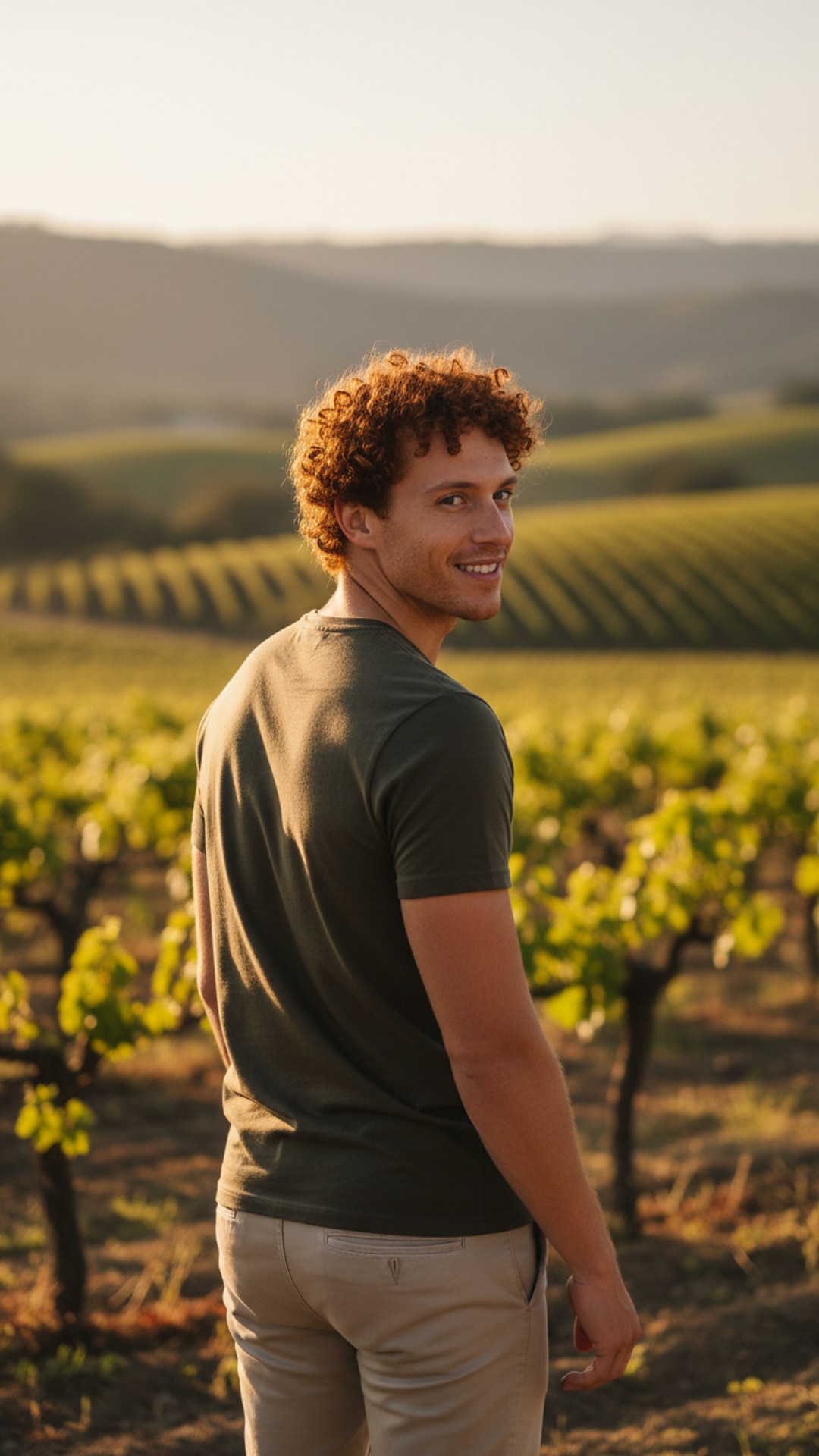 Vineyard shoulder glance pose idea