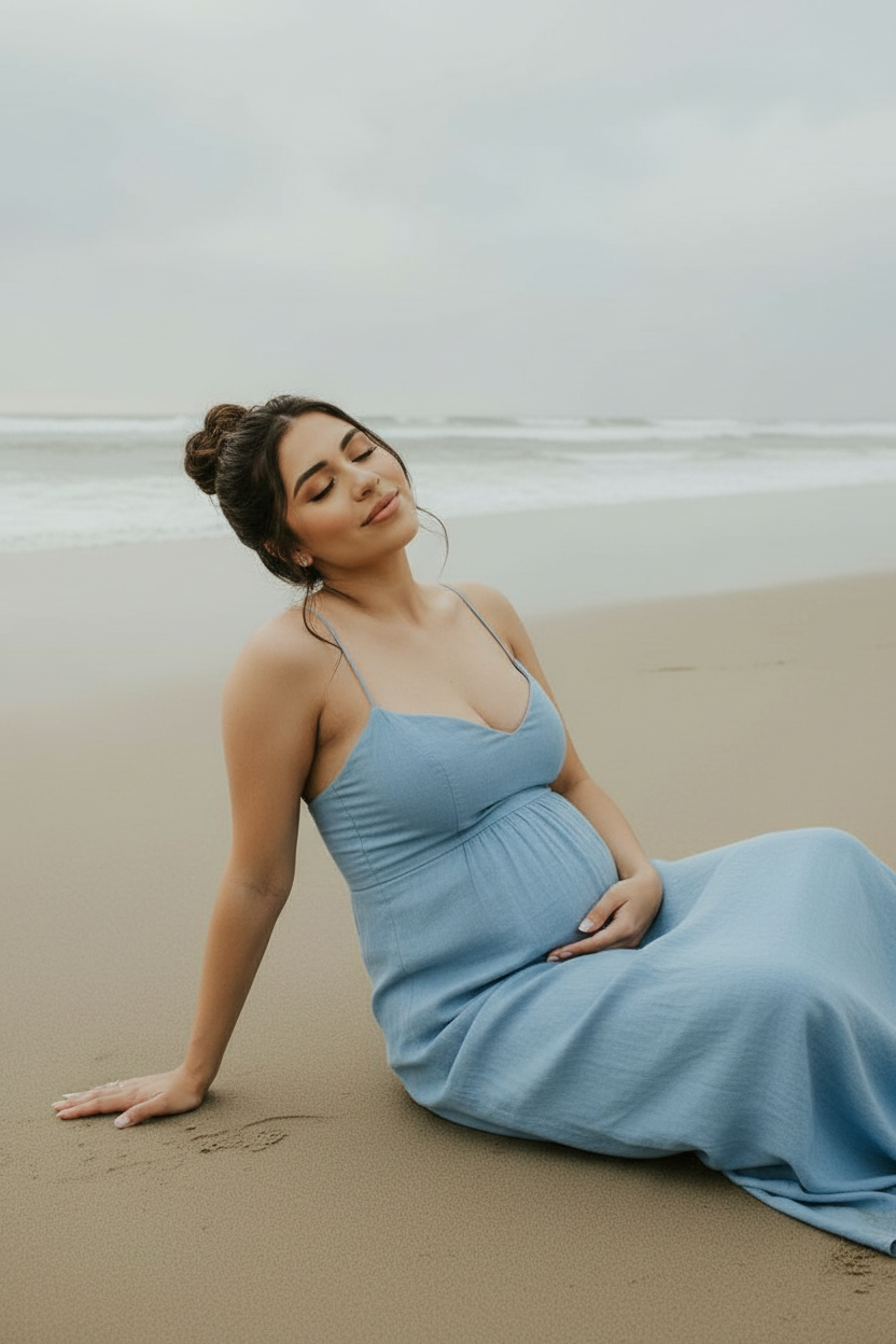 Seated eyes closed pose idea