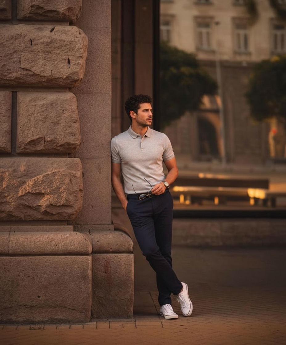 Wall lean candid pose idea