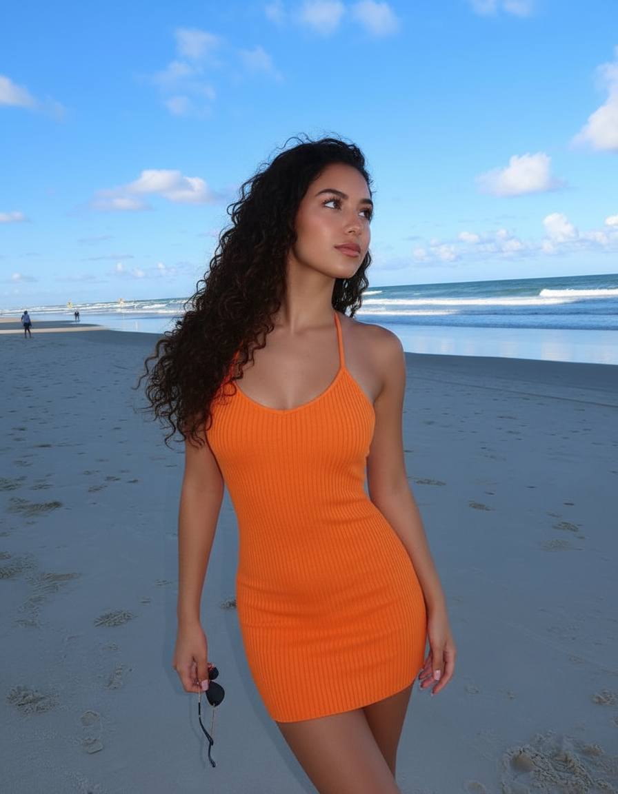 Beach look away pose idea