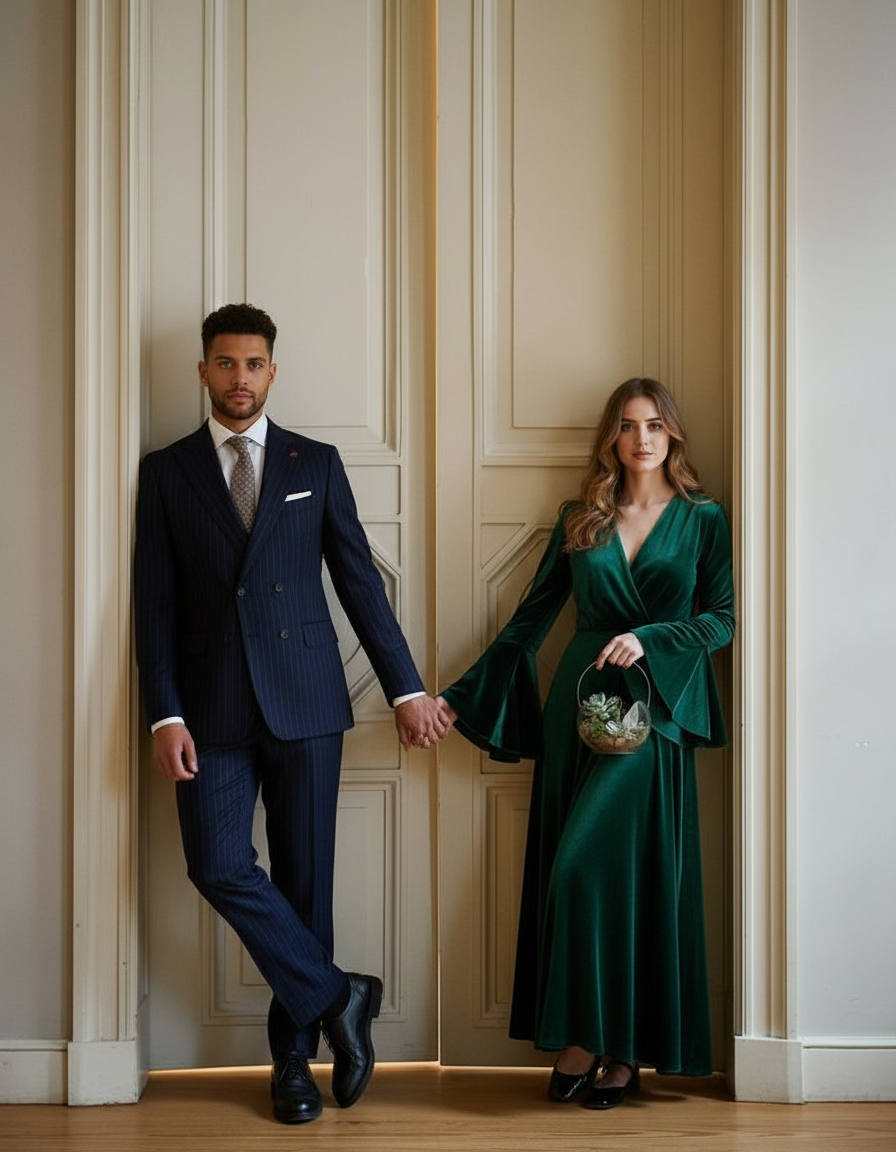 Holding hands lean pose idea