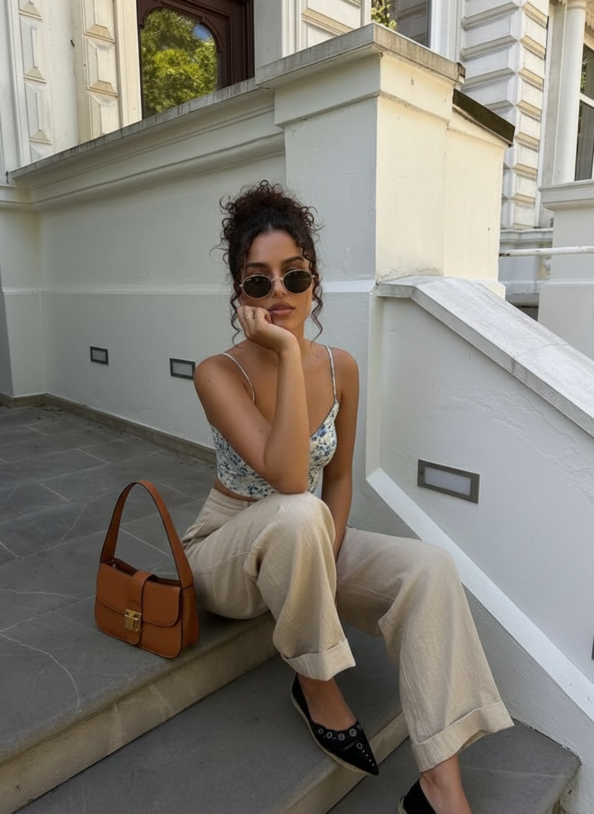 Sitting on steps pose idea