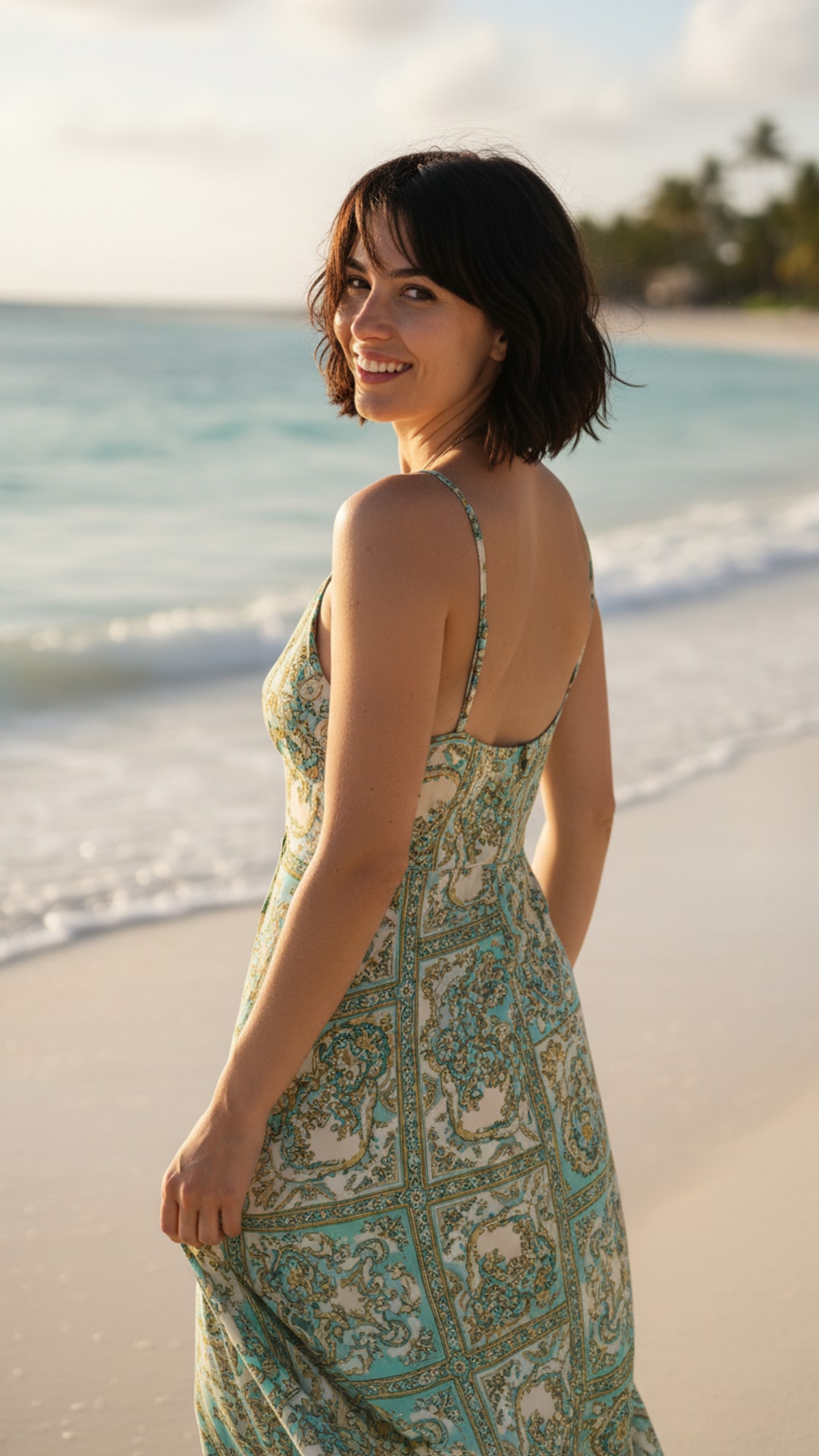 Walking away glance pose idea