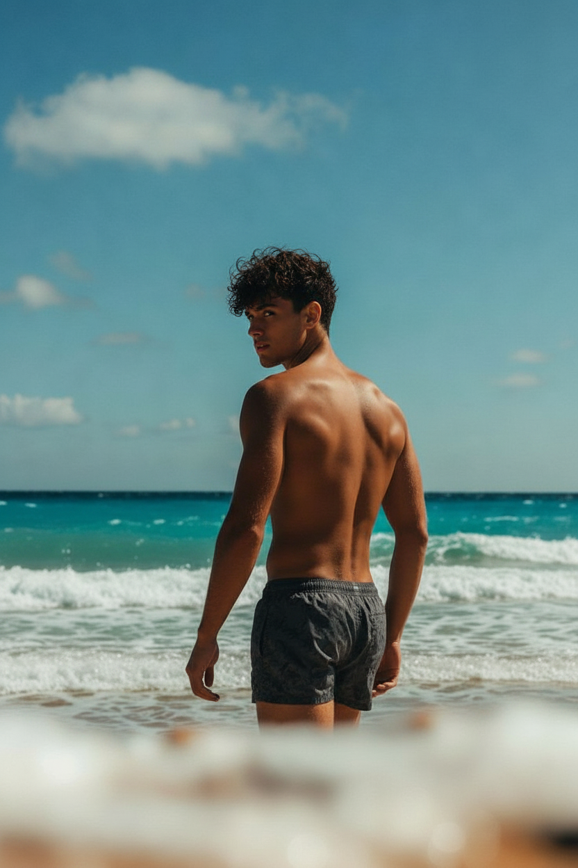 Glancing over shoulder pose idea