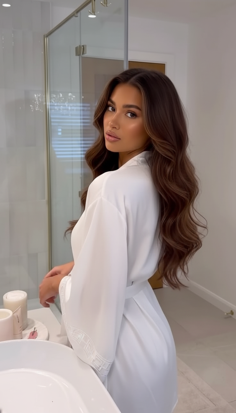 Over the shoulder look pose idea