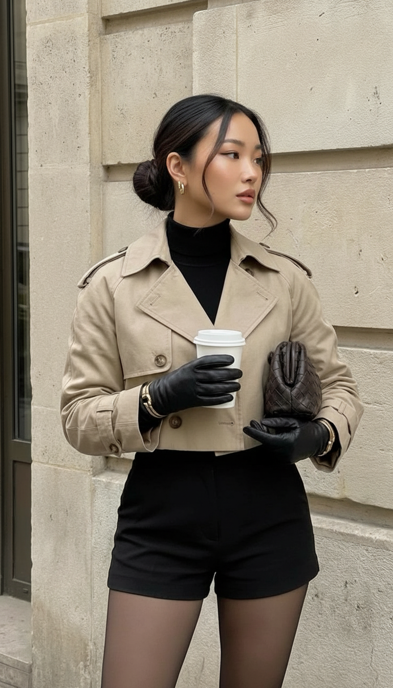 Holding coffee looking right pose idea