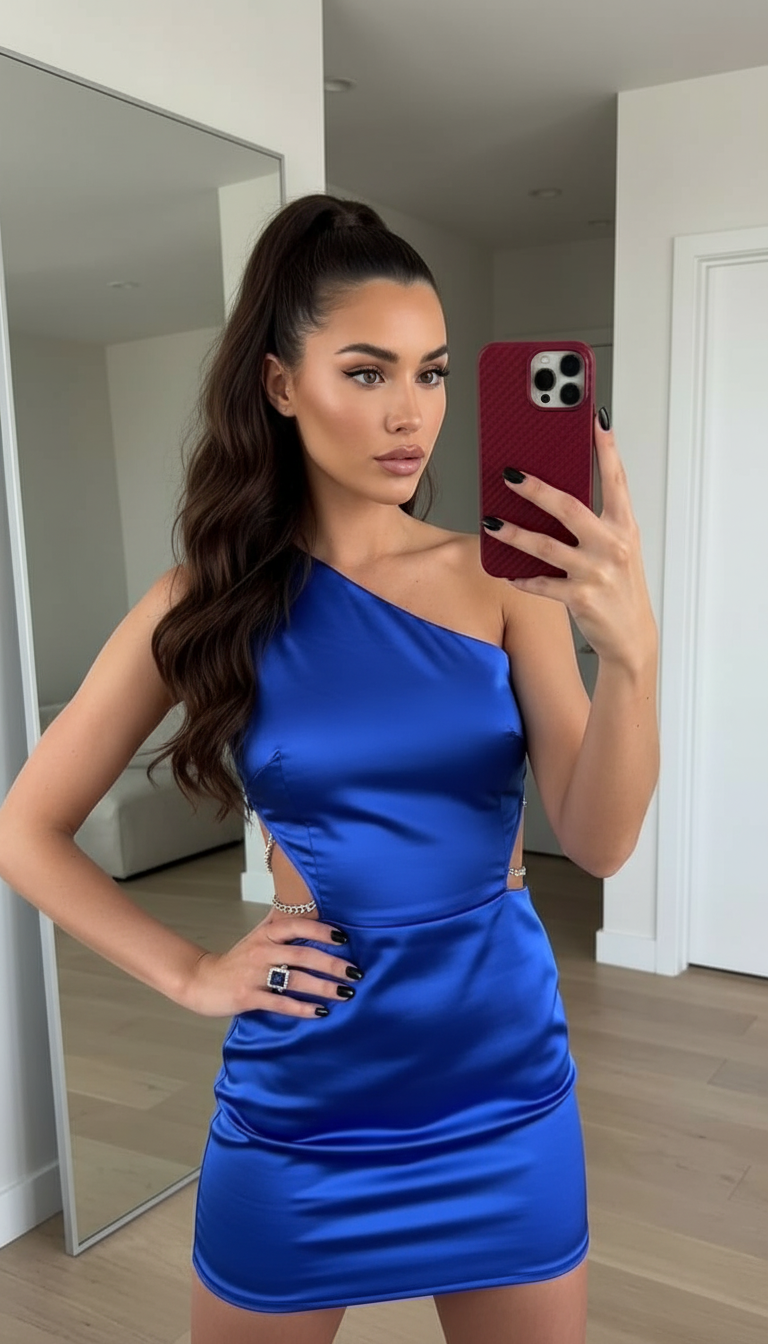 Mirror selfie one hand pose idea