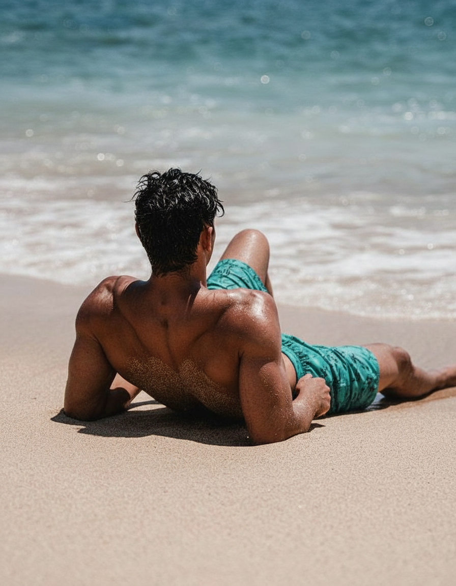 Lying on beach pose idea