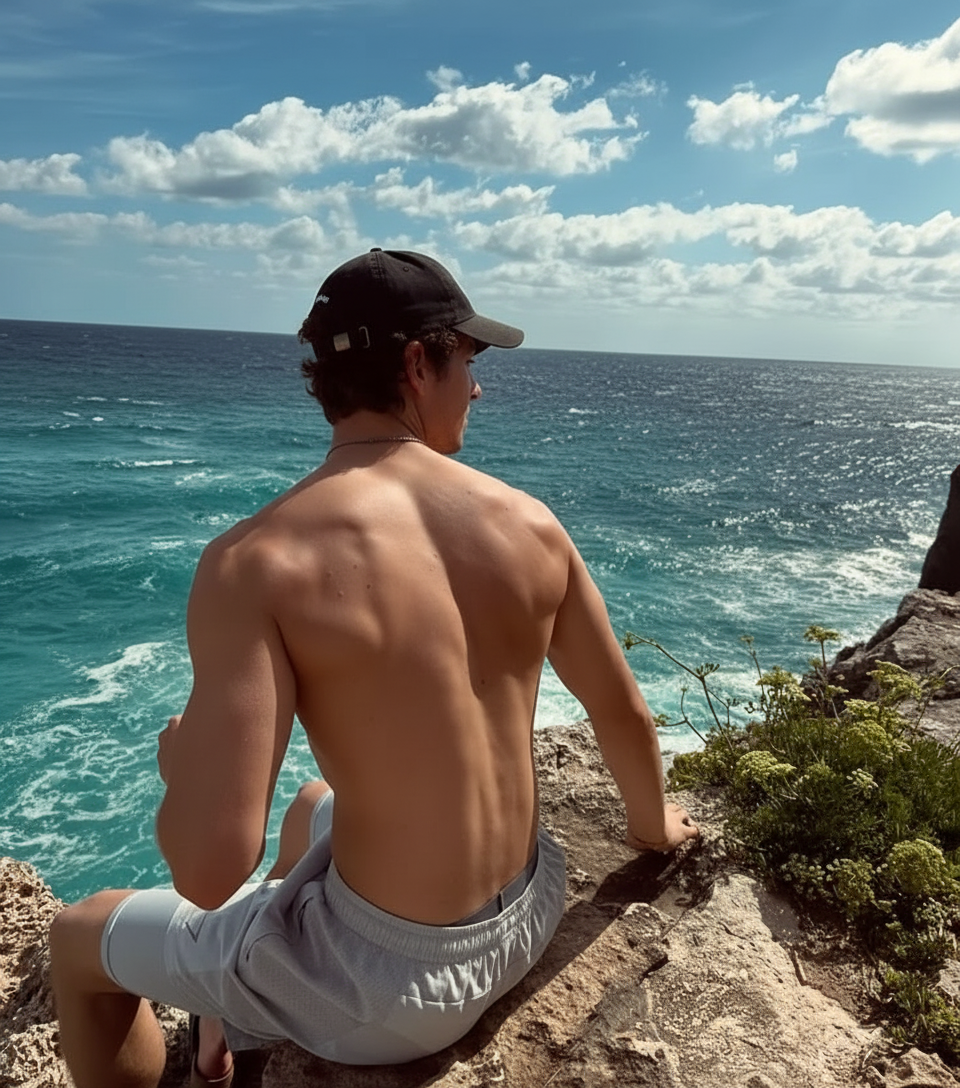 Looking at ocean back pose idea