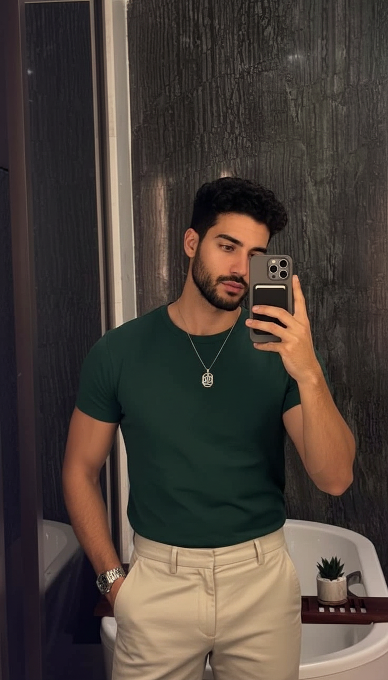 Mirror selfie look pose idea