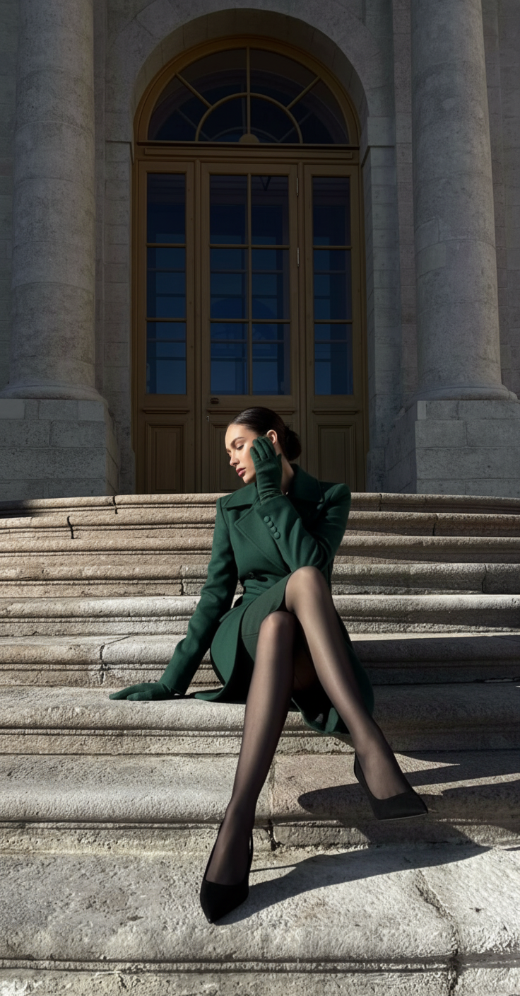 Sitting on stairs pose idea