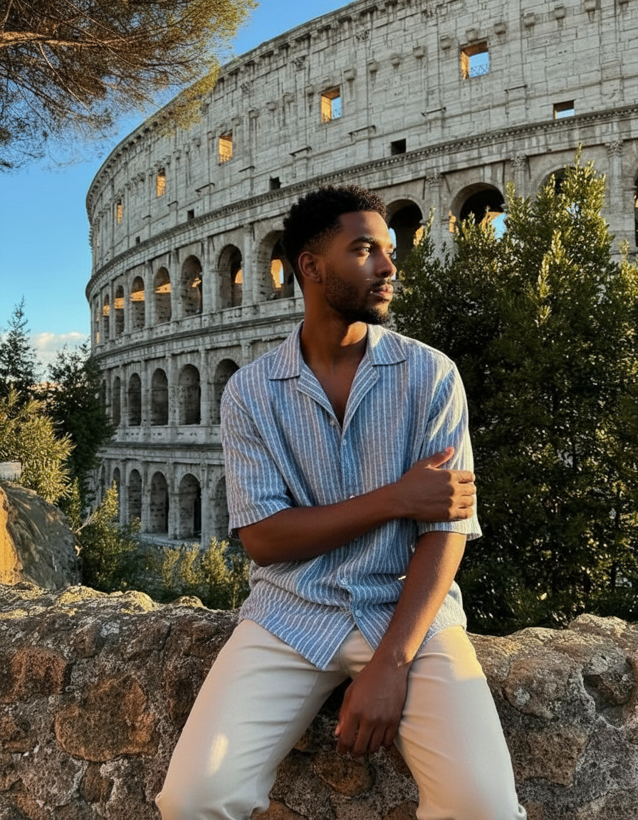 Sitting looking away pose idea